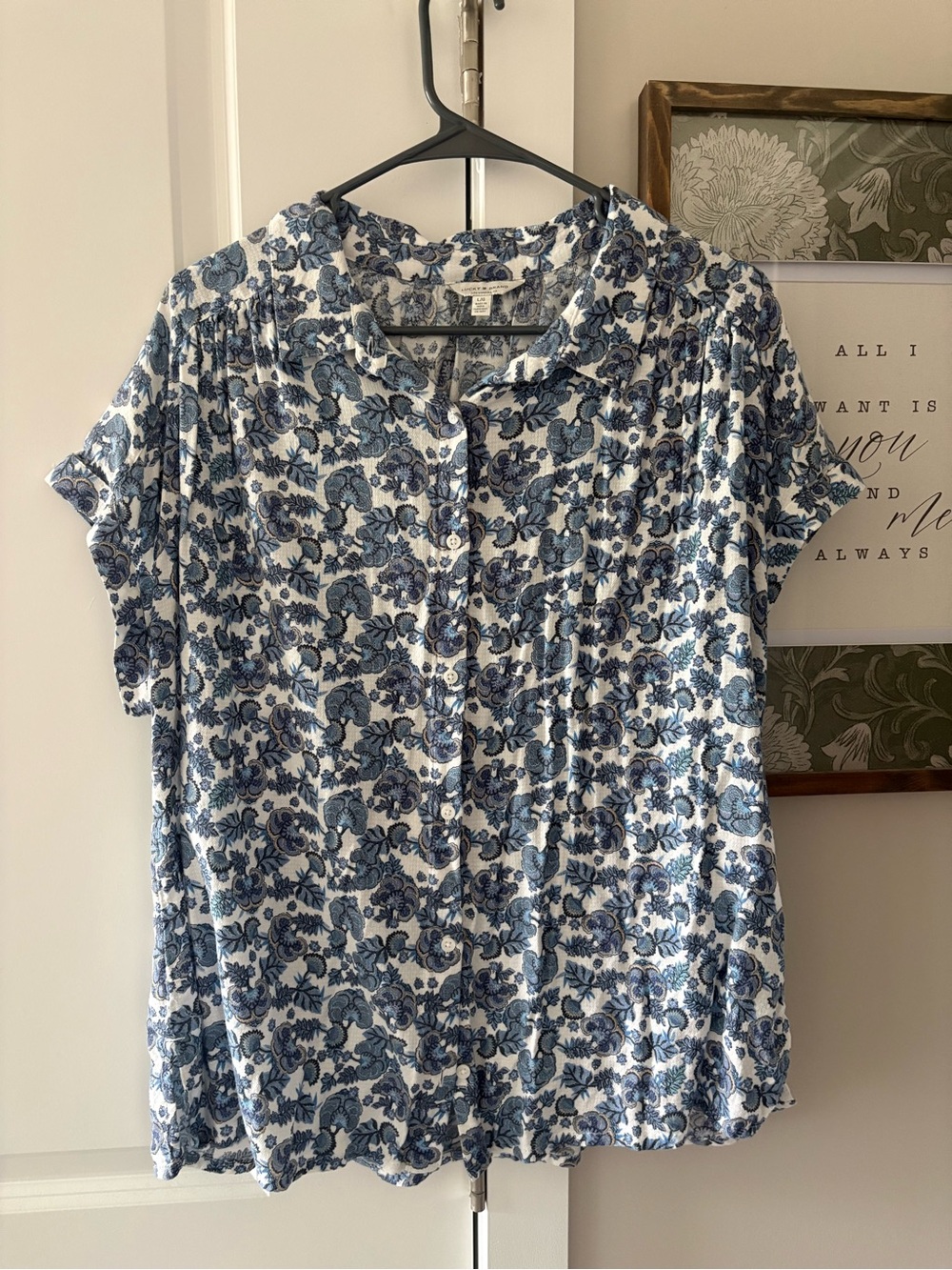 Lucky Brand Floral Button-Up Blouse